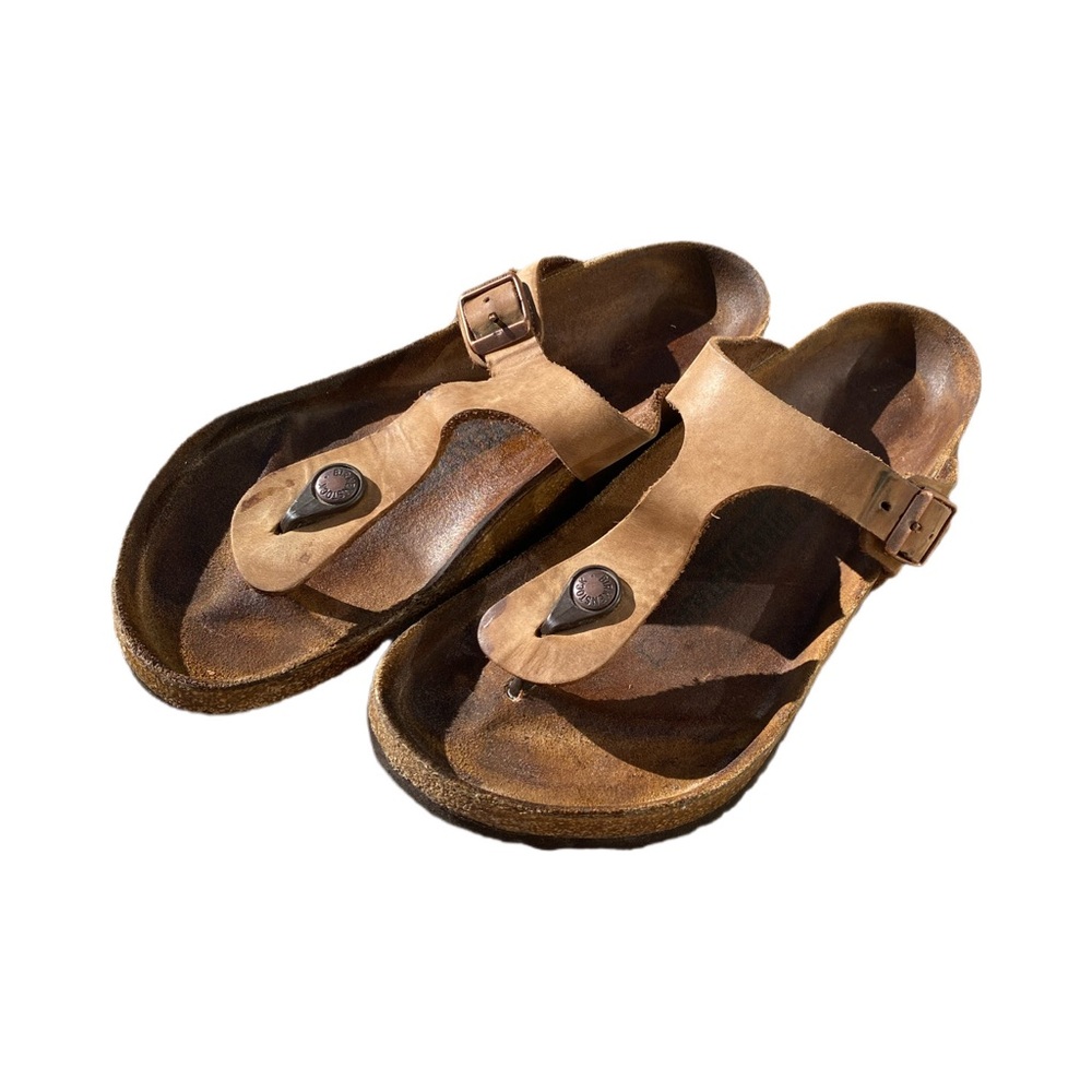 Birkenstock women’s shoes size 39 leather flip flop brown